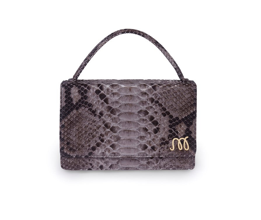 Bolso de mano de piel serpiente pitón 